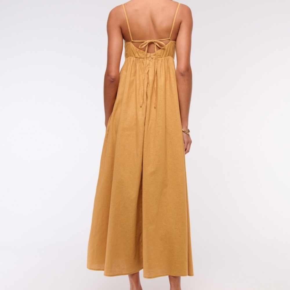 Abercrombie Yellow Tie-Back Babydoll Maxi Dress - Picture 5 of 8